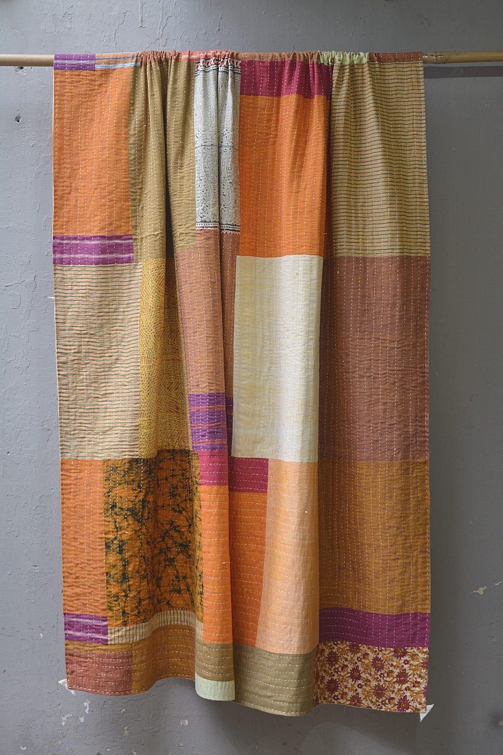 Hand-Quilted Khadi Bedspread | Purpose | 63” x 89” - metaphorracha