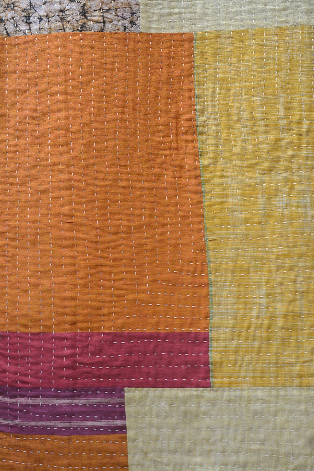 Hand-quilted Khadi Bedspread | Remnant | 63" x 90" - metaphorracha