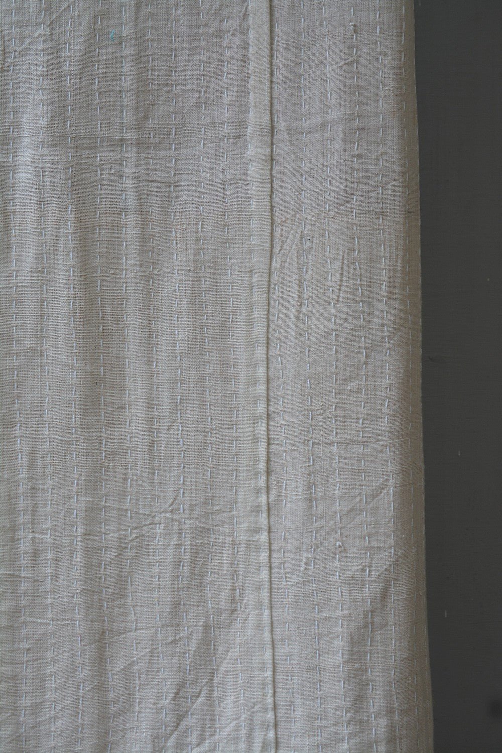 Hand-quilted Khadi Bedspread | Remnant | 63" x 90" - metaphorracha