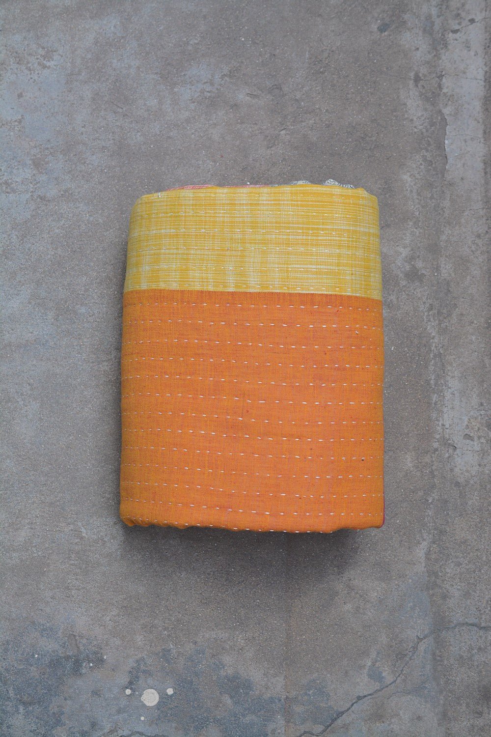 Hand-quilted Khadi Bedspread | Remnant | 91" x 110" - metaphorracha