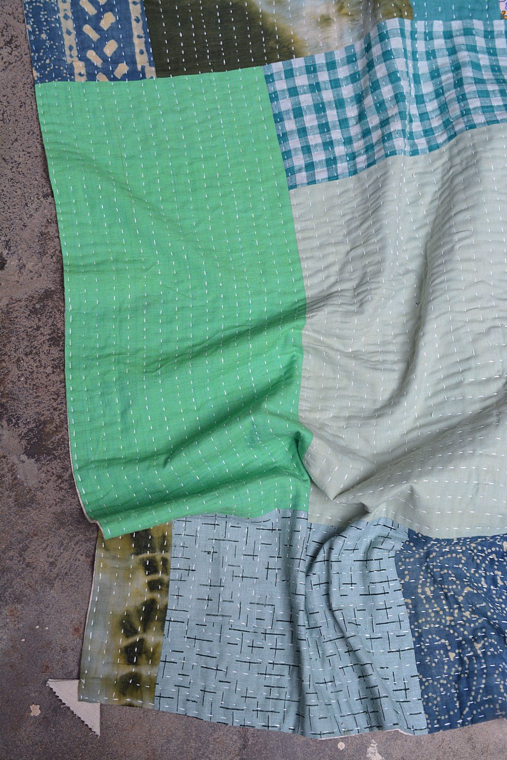 Hand - Quilted Khadi Bedspread | Seam | 94” x 108” - metaphorracha