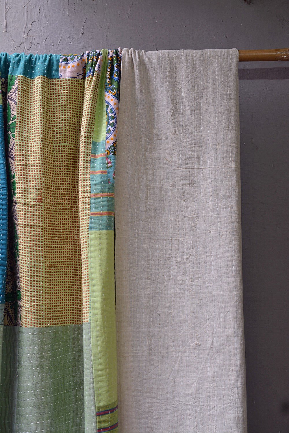 Hand - Quilted Khadi Bedspread | Seam | 94” x 108” - metaphorracha