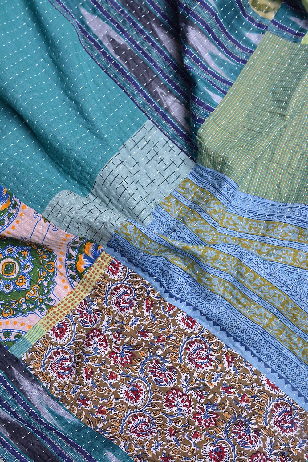 Hand - Quilted Khadi Bedspread | Seam | 94” x 108” - metaphorracha