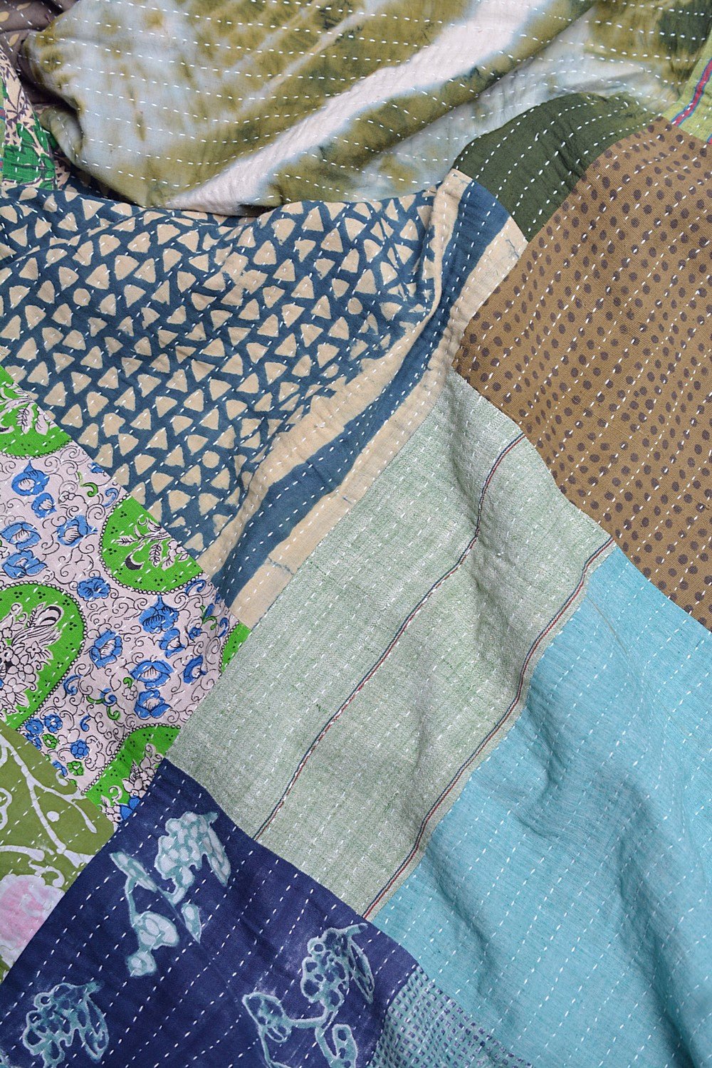 Hand - Quilted Khadi Bedspread | Span | 92” x 110” - metaphorracha