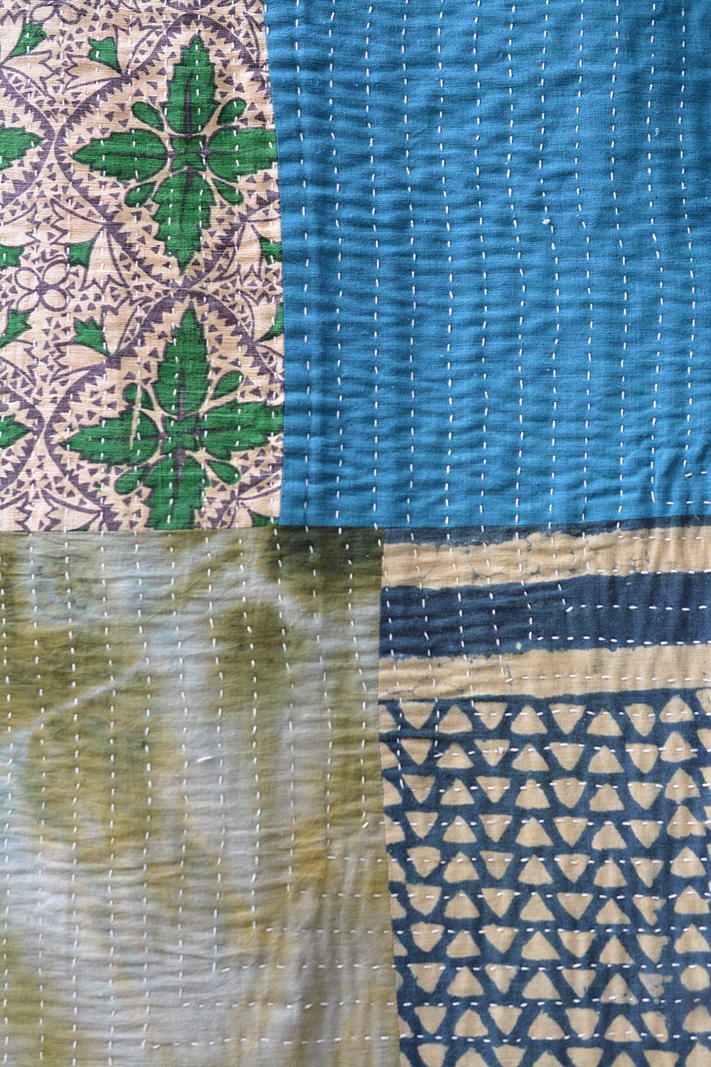 Hand - Quilted Khadi Bedspread | Span | 92” x 110” - metaphorracha