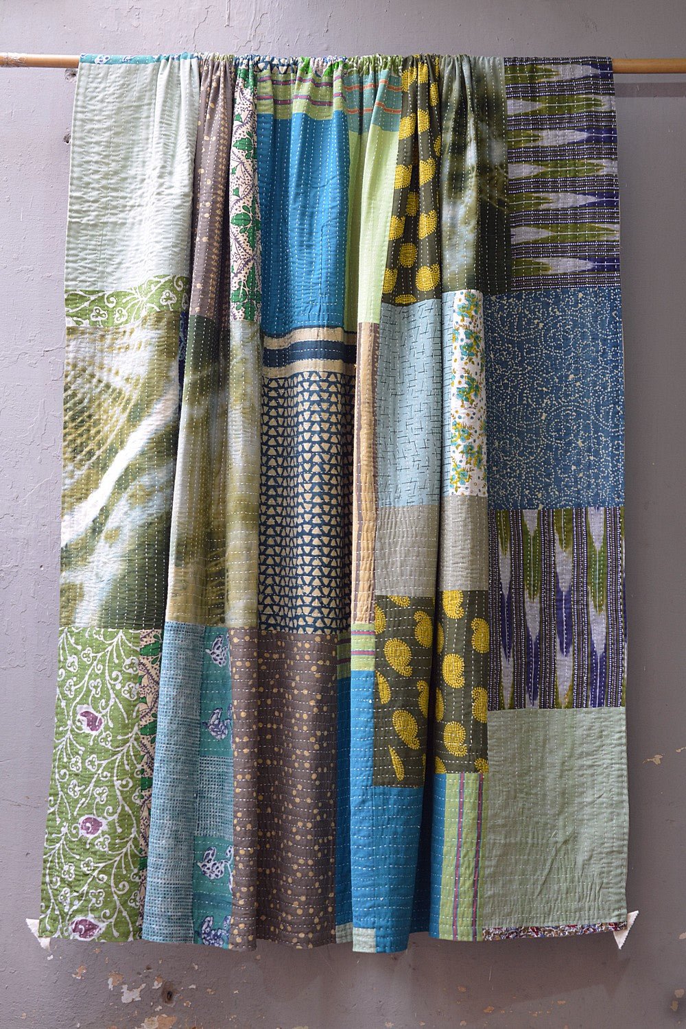 Hand - Quilted Khadi Bedspread | Span | 92” x 110” - metaphorracha