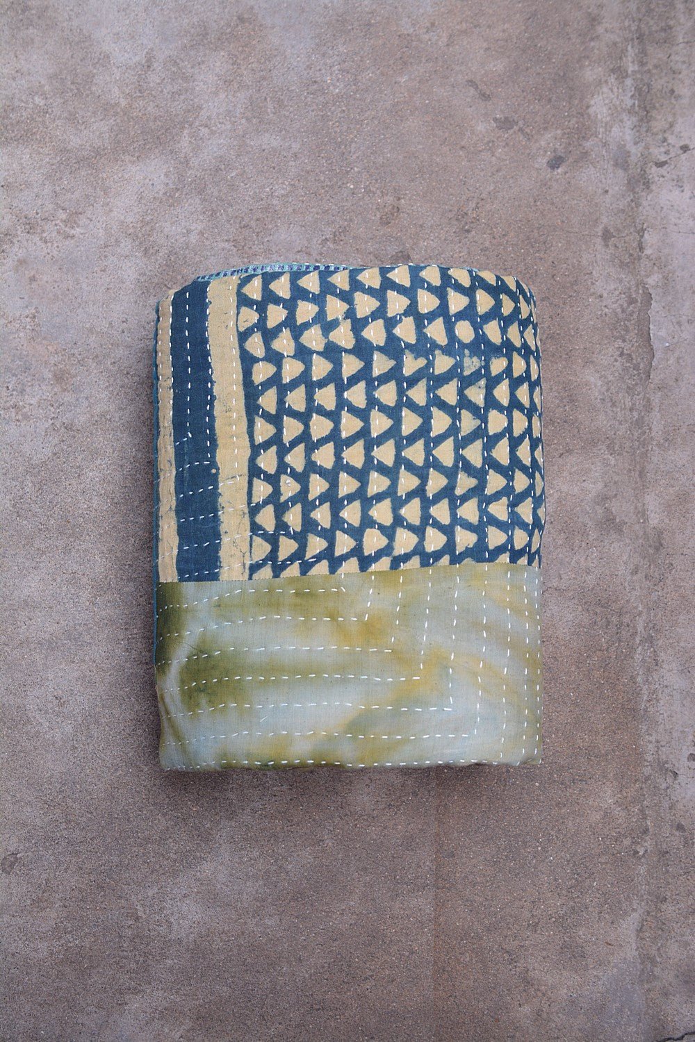 Hand - Quilted Khadi Bedspread | Span | 92” x 110” - metaphorracha
