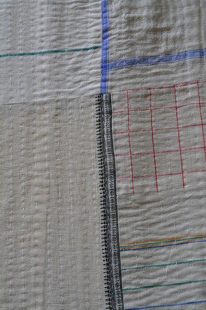 Hand Quilted Khadi Blanket - 62" x 90" - metaphorracha