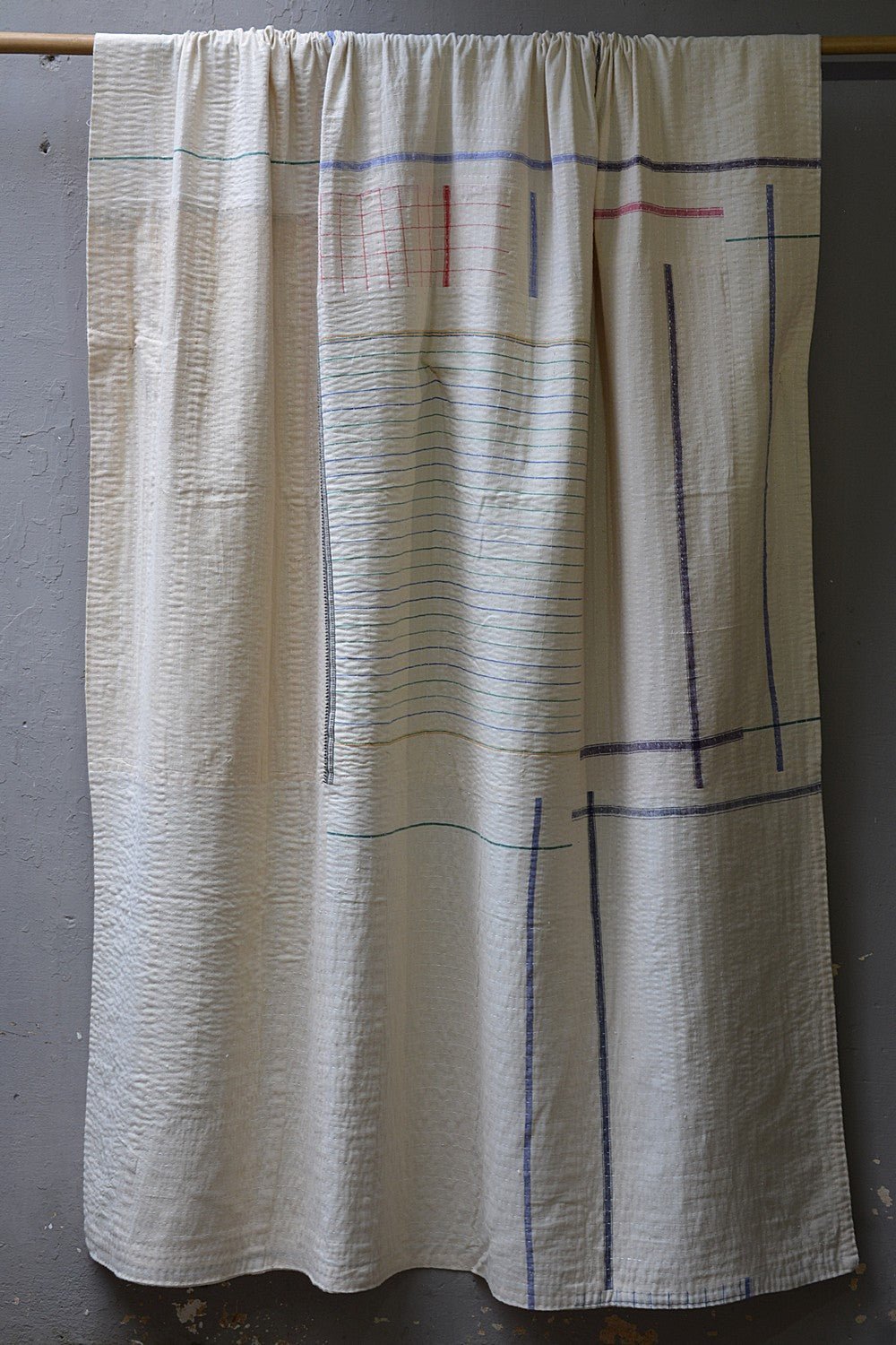 Hand Quilted Khadi Blanket - 62" x 90" - metaphorracha