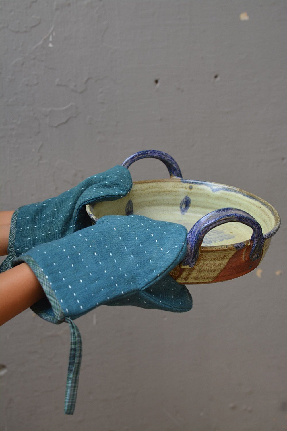 Hand - Quilted Khadi Oven Mitts - metaphorracha