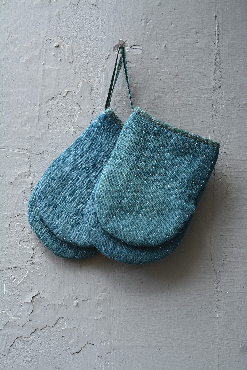 Hand - Quilted Khadi Oven Mitts - metaphorracha