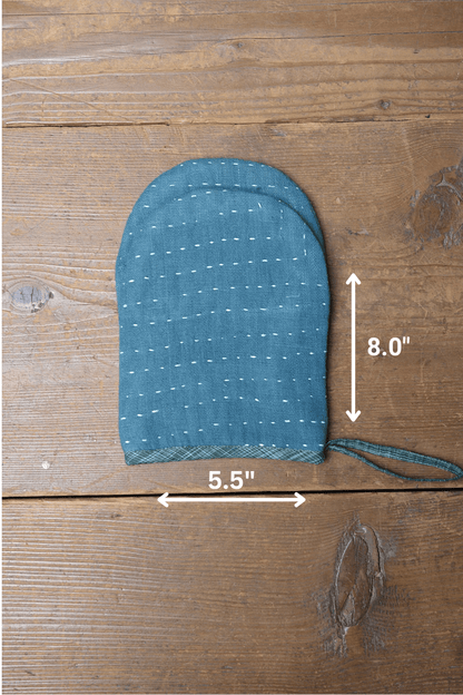 Hand - Quilted Khadi Oven Mitts - metaphorracha