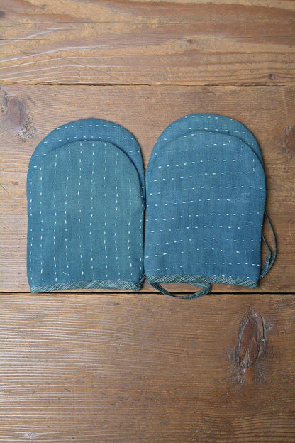 Hand - Quilted Khadi Oven Mitts - metaphorracha