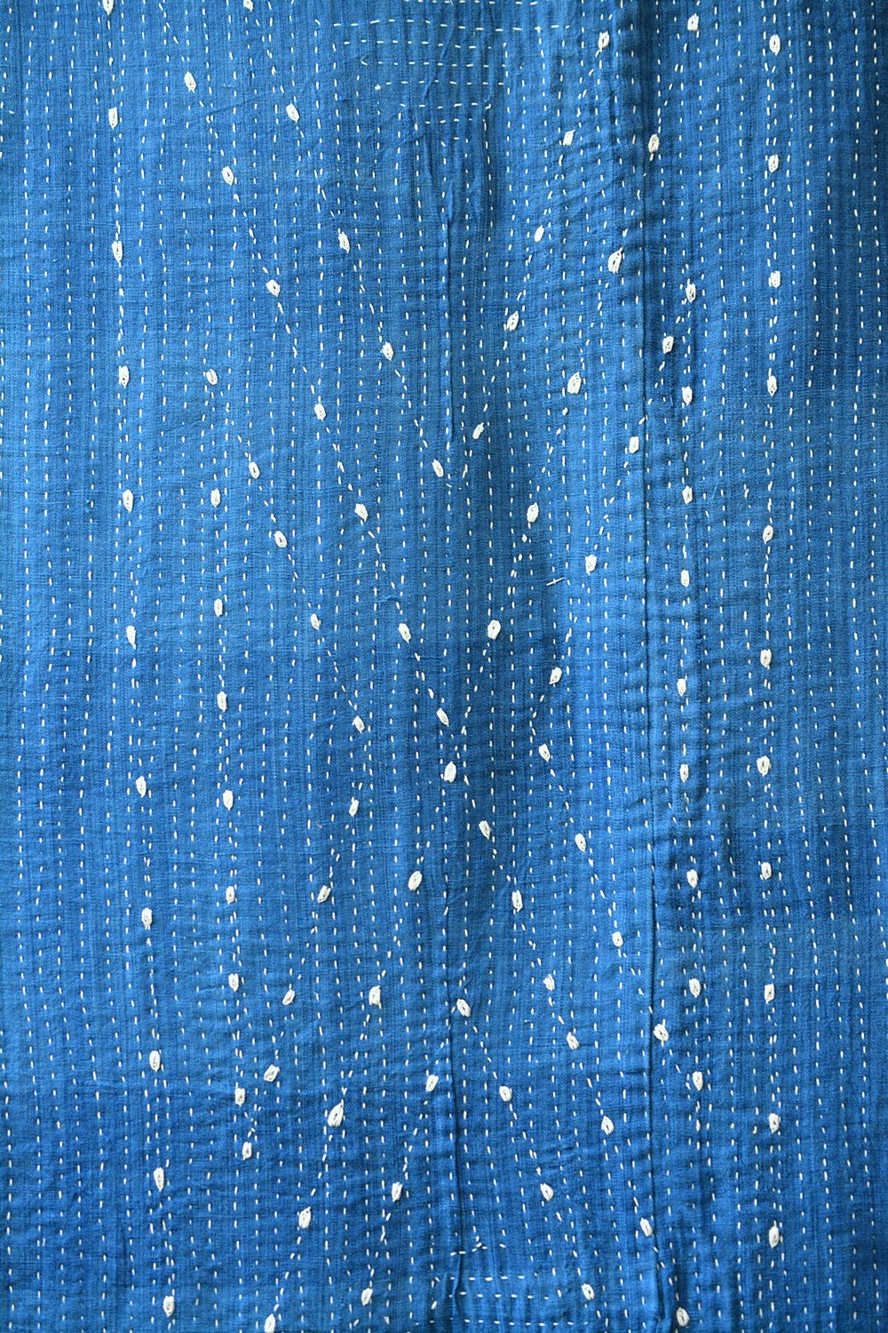 Handcrafted Indigo Quilt with Lambani Embroidery - 61"x 89" - metaphorracha