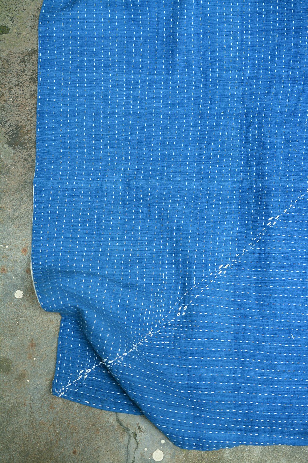 Handmade Quilt with Upcycled Indigo Fabric - 90" x 108" - metaphorracha