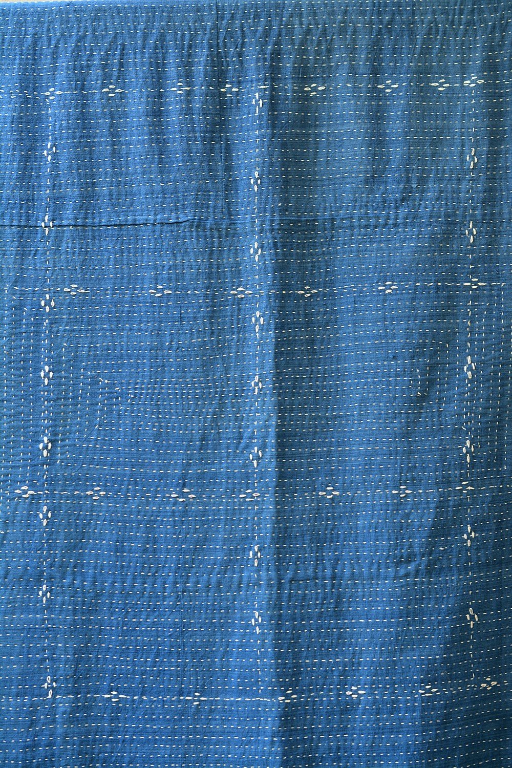 Handmade Quilt with Upcycled Indigo Fabric - 90" x 108" - metaphorracha