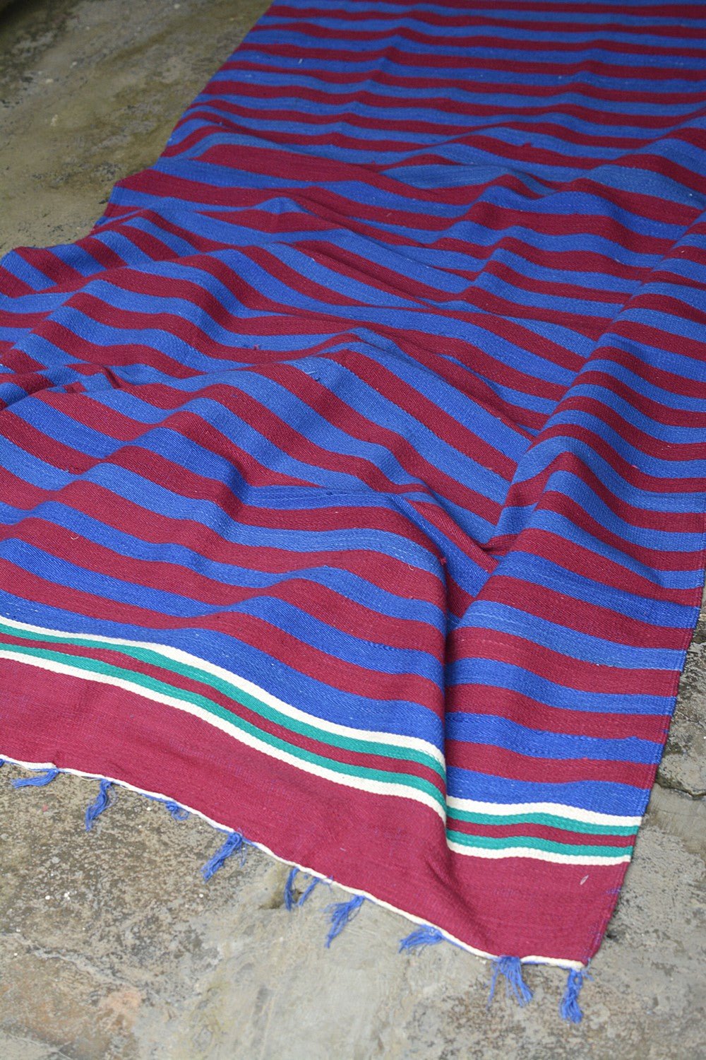 Handwoven Cotton Dhurrie from Karnataka - metaphorracha