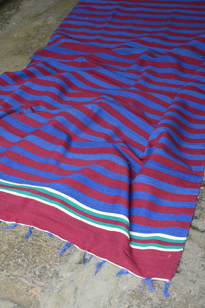 Handwoven Cotton Dhurrie from Karnataka - metaphorracha