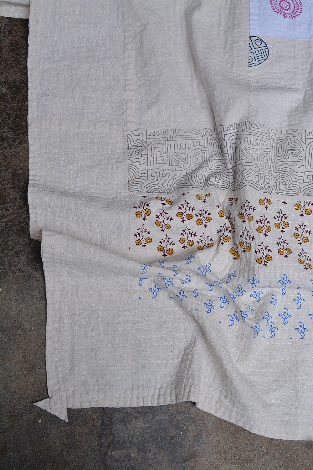 Iruppu - Block Printed Quilt (90"x 108") - metaphorracha