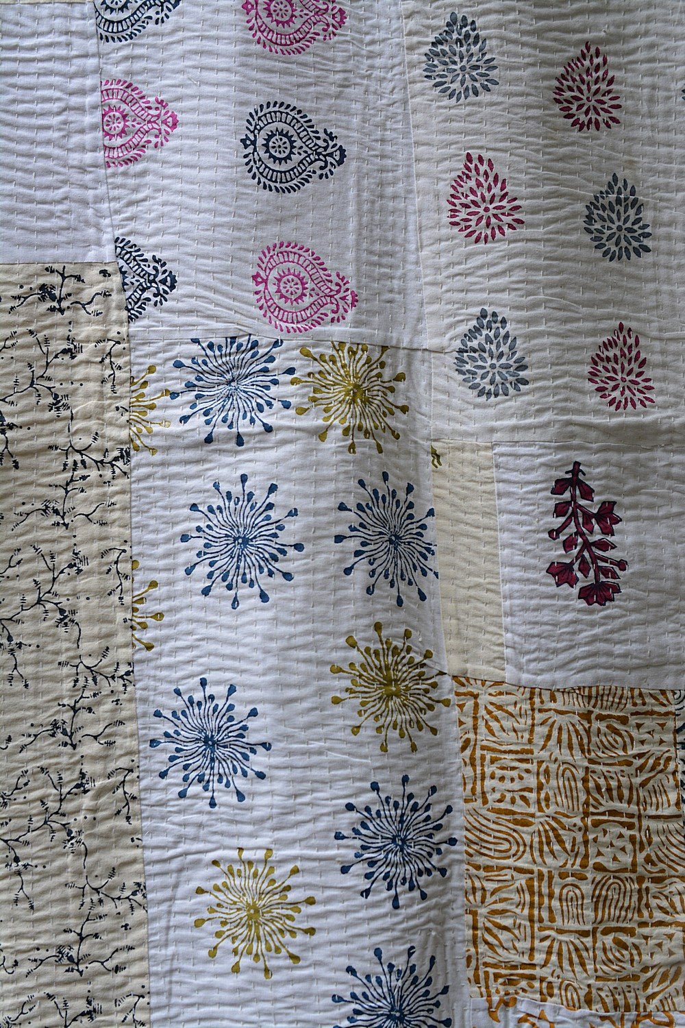Jog - Block Printed Quilt (66"x 90") - metaphorracha