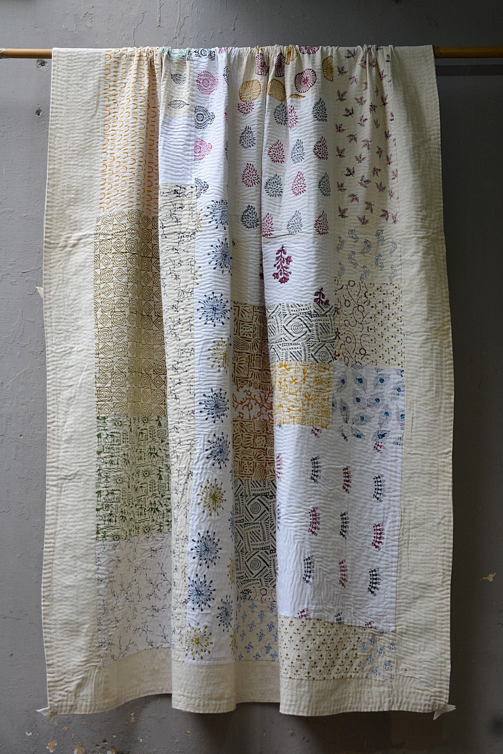 Jog - Block Printed Quilt (66"x 90") - metaphorracha
