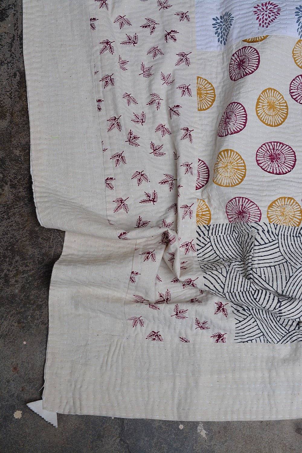 Jog - Block Printed Quilt (66"x 90") - metaphorracha