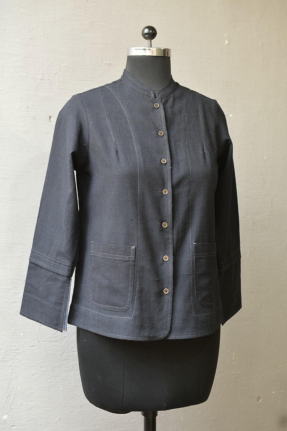 Kappu Khadi Jacket - metaphorracha