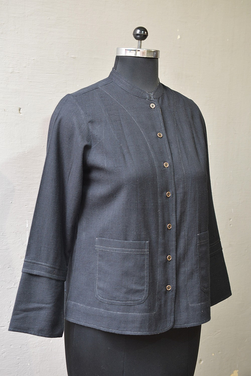 Kappu Khadi Jacket - metaphorracha