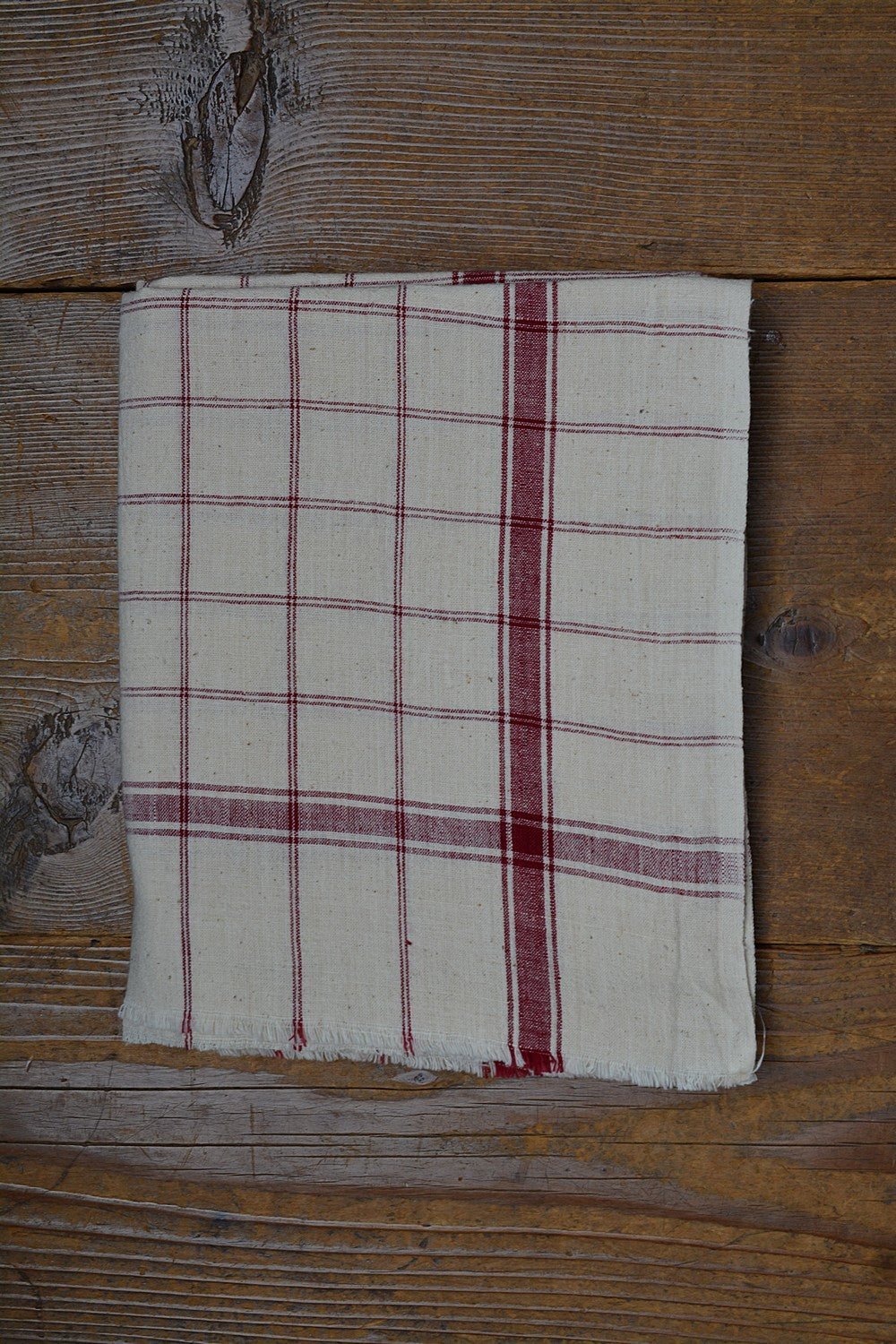 Khadi Bath Towel - Maroon Checks - metaphorracha