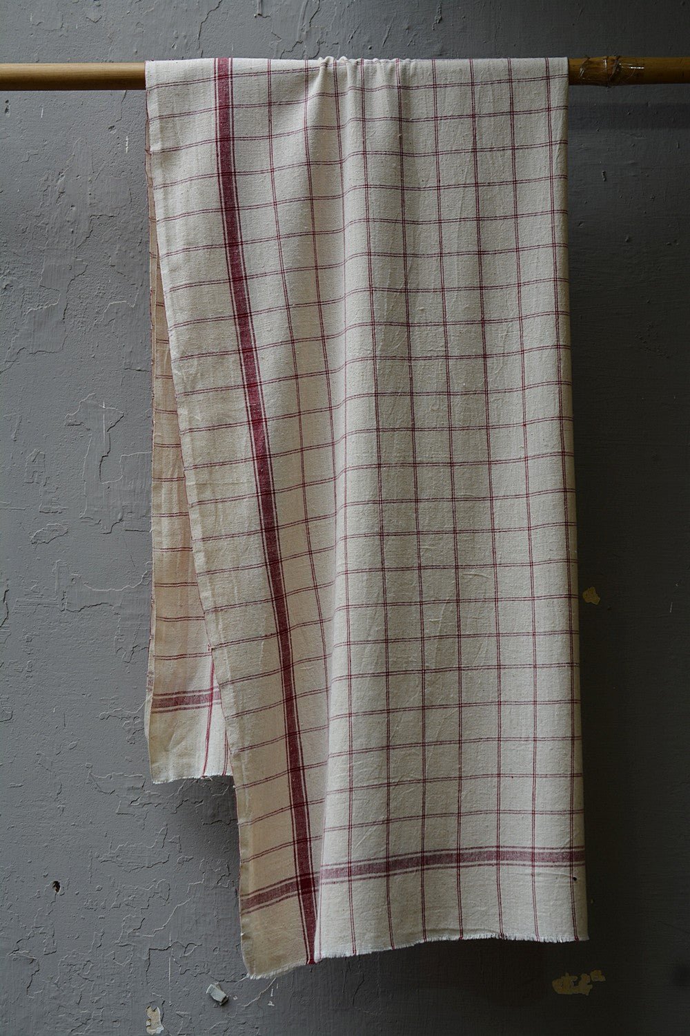 Khadi Bath Towel - Maroon Checks - metaphorracha