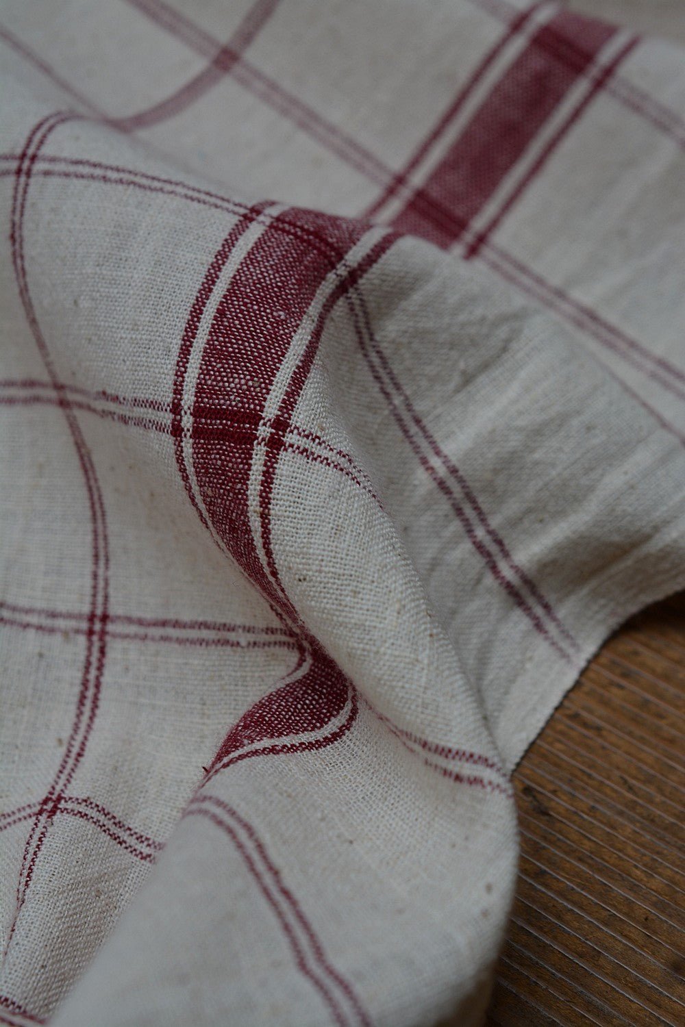 Khadi Bath Towel - Maroon Checks - metaphorracha