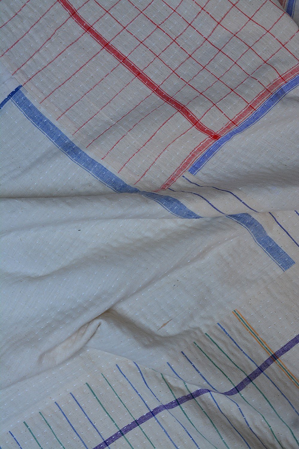 Khadi Bedspread - Upcycled - 60"x 90" - metaphorracha