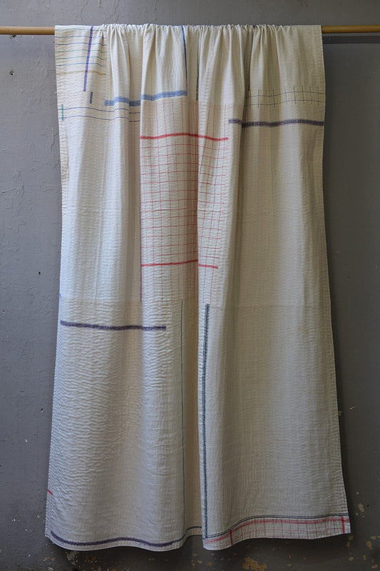 Khadi Bedspread - Upcycled - 60"x 90" - metaphorracha