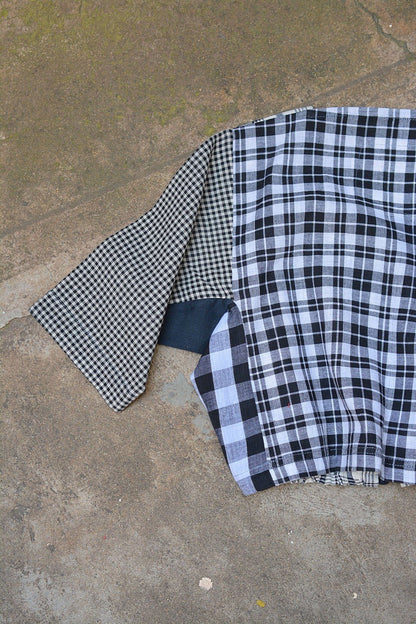 Khadi Blouse - Black Checks Kubsa - metaphorracha