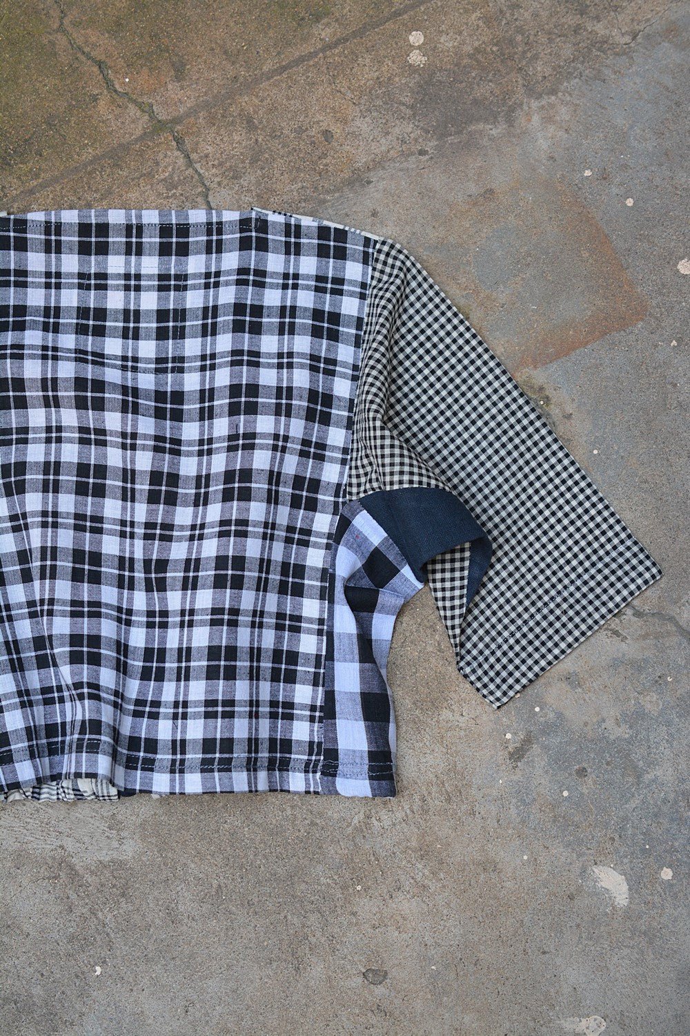 Khadi Blouse - Black Checks Kubsa - metaphorracha