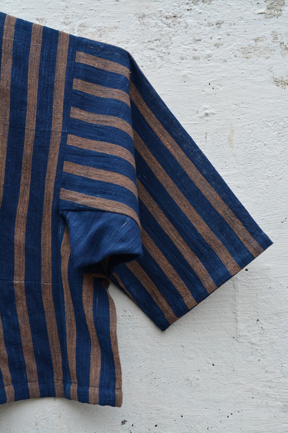 Khadi Blouse - Indigo Stripes Kubsa - metaphorracha