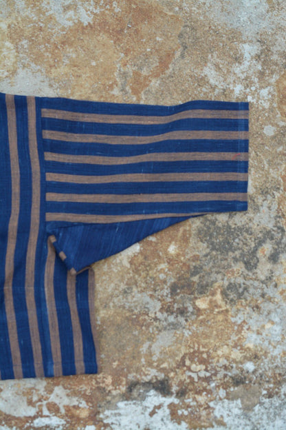 Khadi Blouse - Indigo Stripes Kubsa - metaphorracha