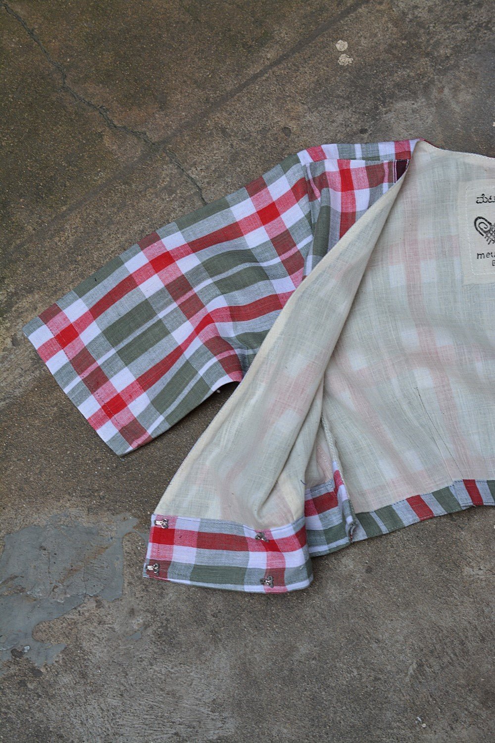 Khadi Blouse - Madras Checks Angrakha - metaphorracha