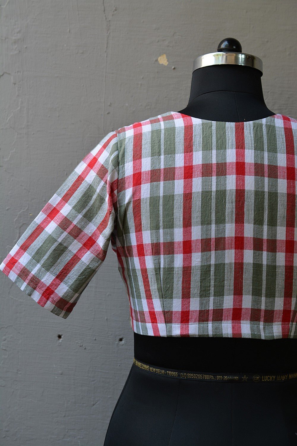 Khadi Blouse - Madras Checks Angrakha - metaphorracha