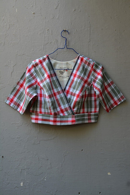 Khadi Blouse - Madras Checks Angrakha - metaphorracha