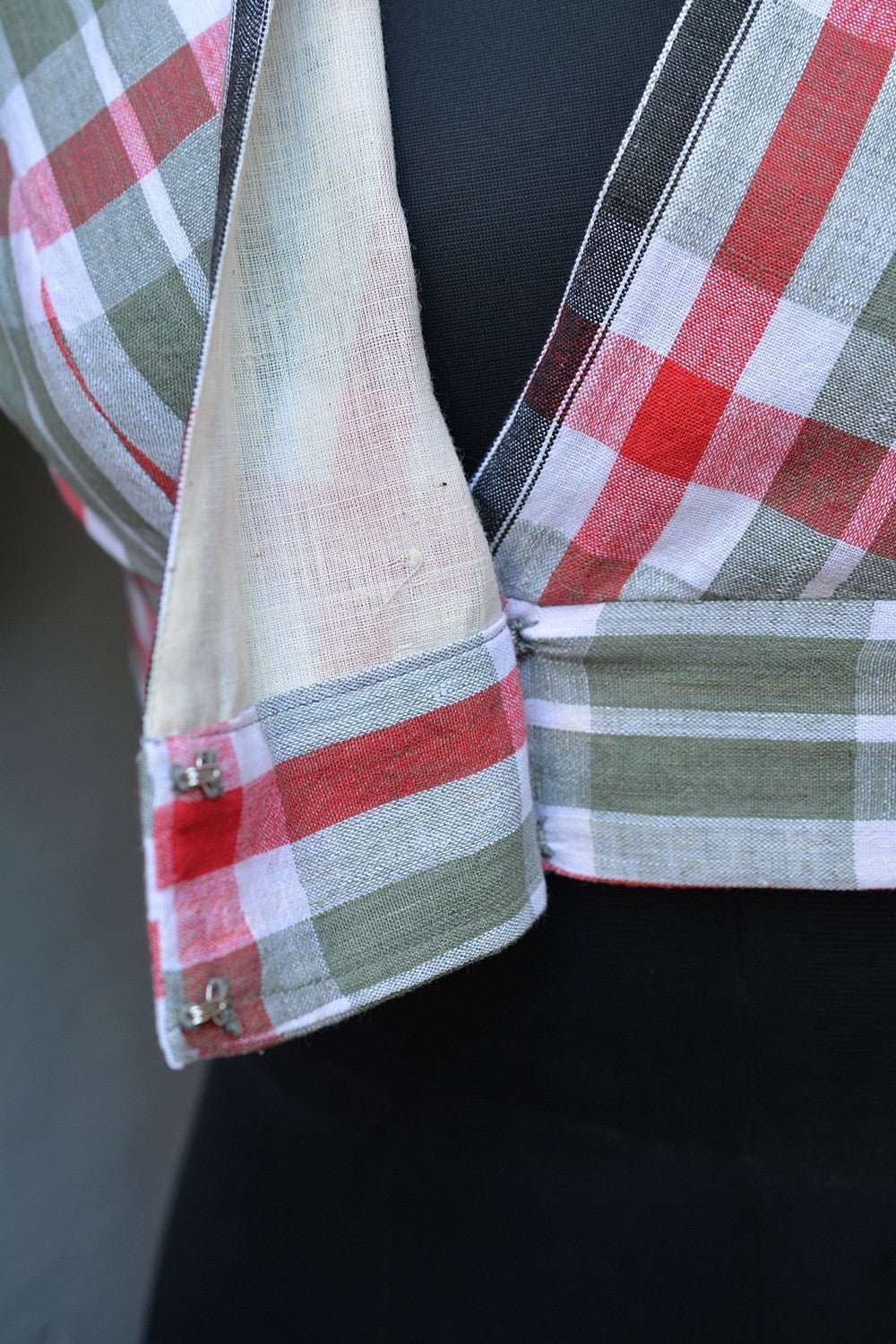 Khadi Blouse - Madras Checks Angrakha - metaphorracha