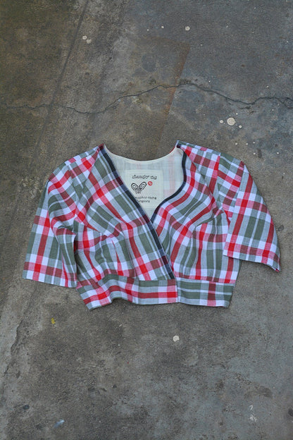 Khadi Blouse - Madras Checks Angrakha - metaphorracha