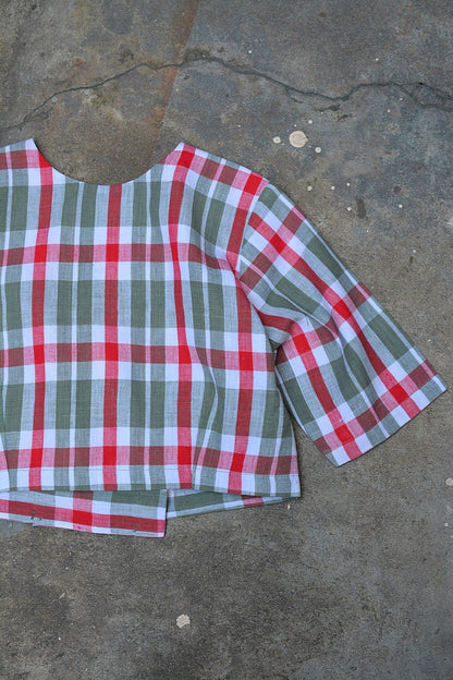 Khadi Blouse - Madras Checks Angrakha - metaphorracha