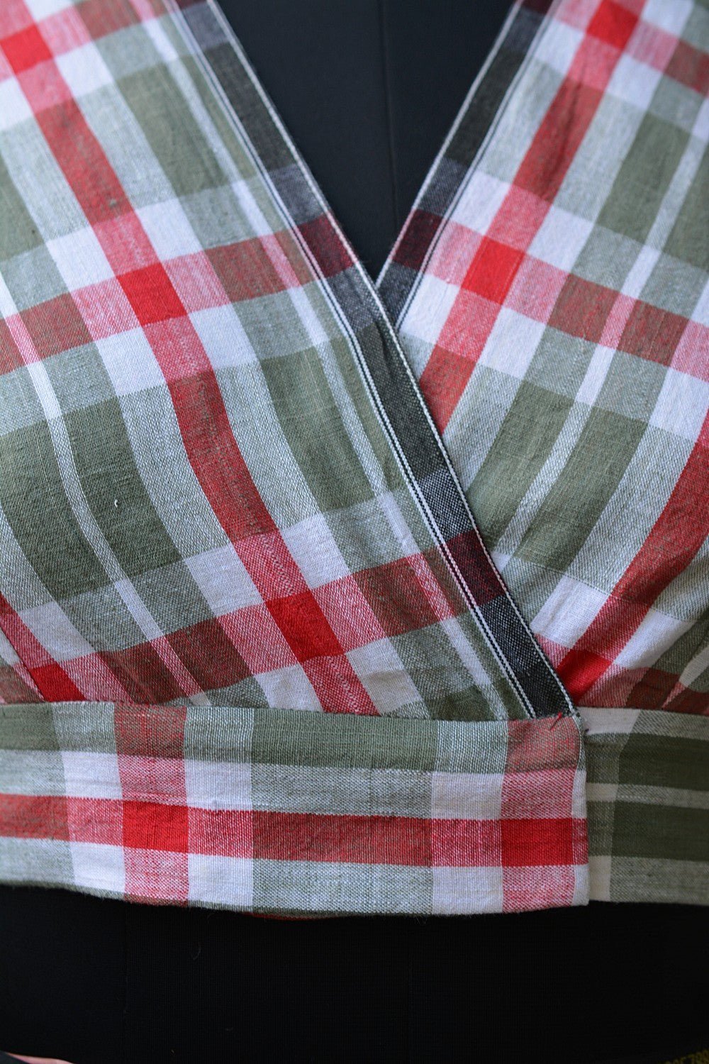 Khadi Blouse - Madras Checks Angrakha - metaphorracha