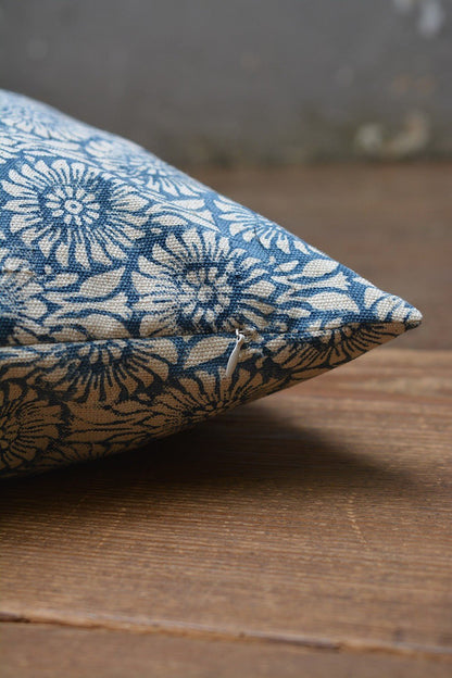 Khadi Cushion Cover - Flower Rail - metaphorracha