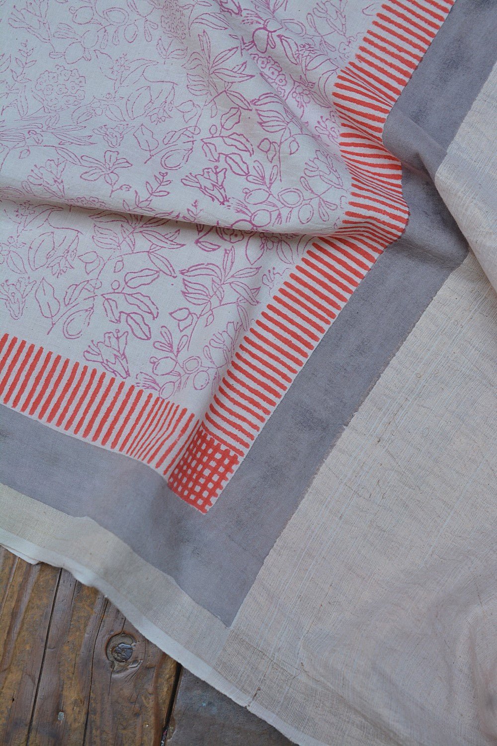 Khadi Saree - Printed Botanical - metaphorracha