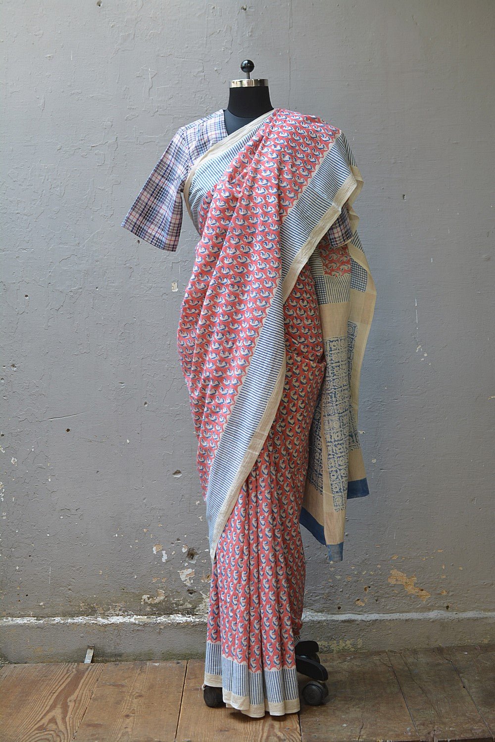 Khadi Saree - Printed Dicots - metaphorracha