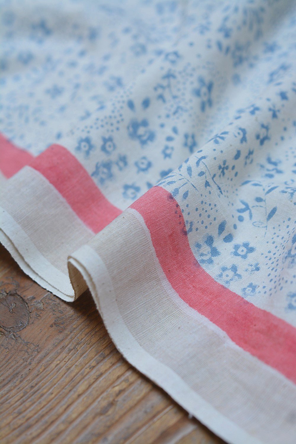 Khadi Saree - Printed Forget - me - nots - metaphorracha