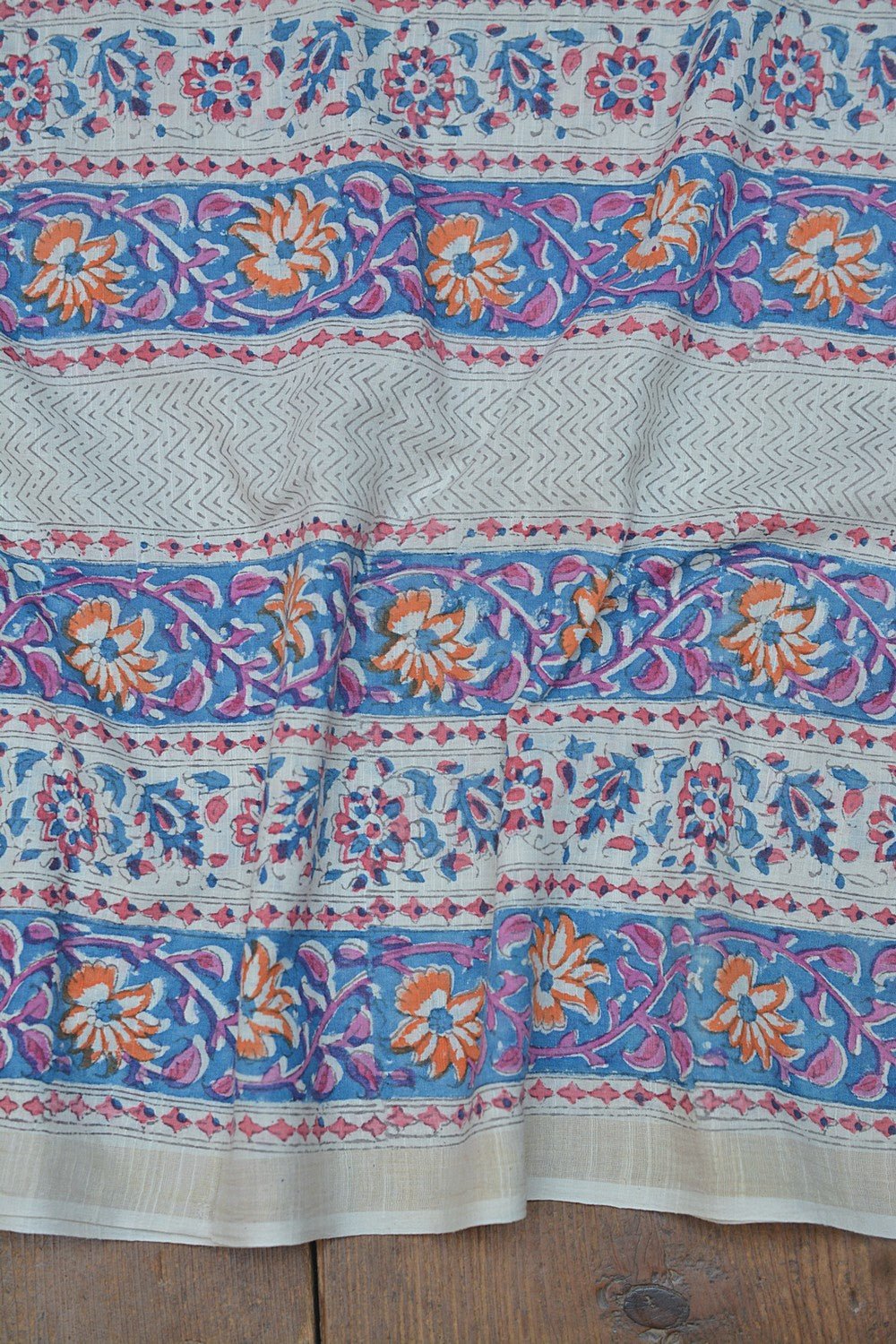 Khadi Saree - Printed Tendril - metaphorracha