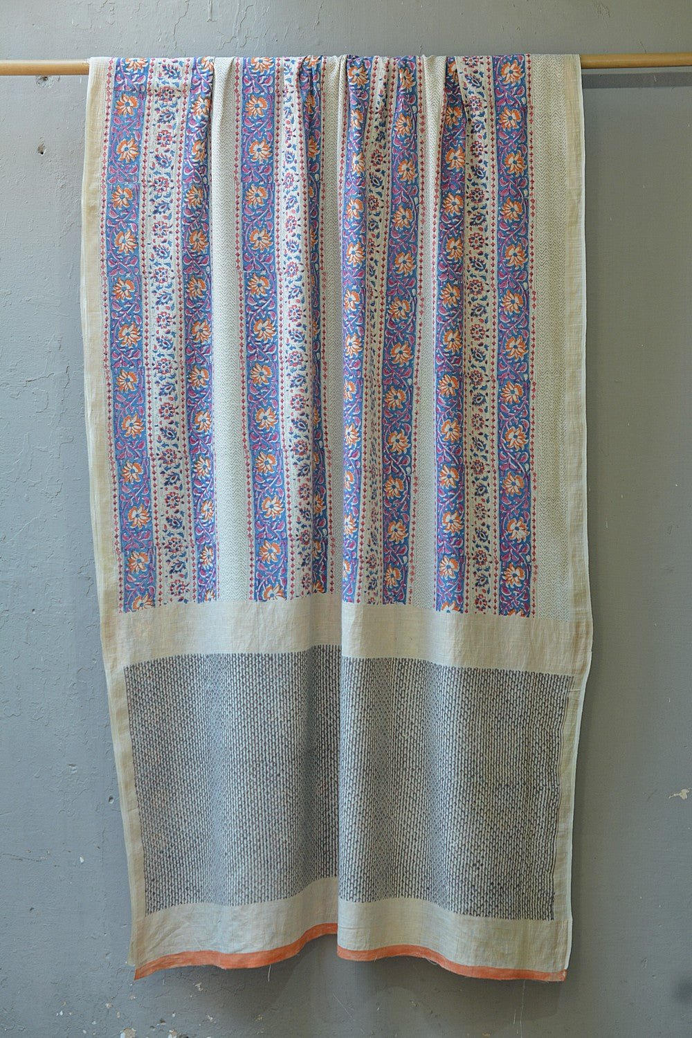 Khadi Saree - Printed Tendril - metaphorracha
